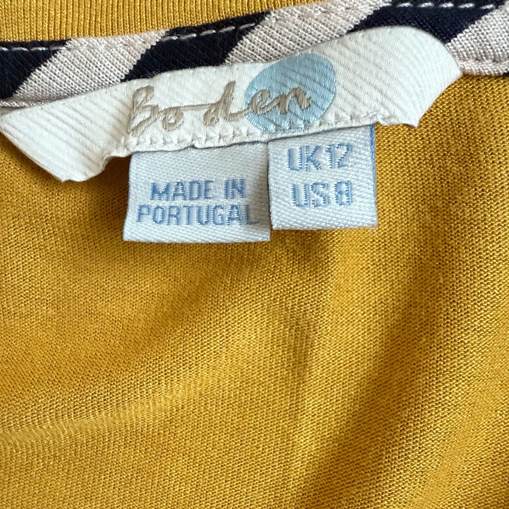 NWOT Colorblock Floral and Striped Long Sleeve Top - Mustard and Blue - Picture 6 of 8